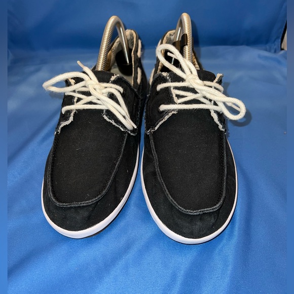 Sanuk Sailaway Fray Women's Boat Shoes Black Slip On Sidewalk Surfers Flats 9.5 - Picture 8 of 8